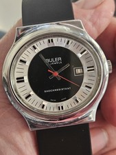 Superb BULER 17 Jewels Swiss Made Mens Mechanical Vintage Watch Working