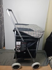 4 Wheel Shopping Trolley Large Capacity Lightweight Frame Strong Folding – 68L