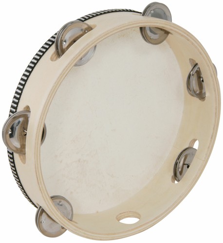 Chord headed wooden tambourine - headed,