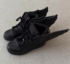 Kids Size!! Adidas x Jeremy Scott Wings Triple Black Q23669 US8.5K(Not US8.5) VG