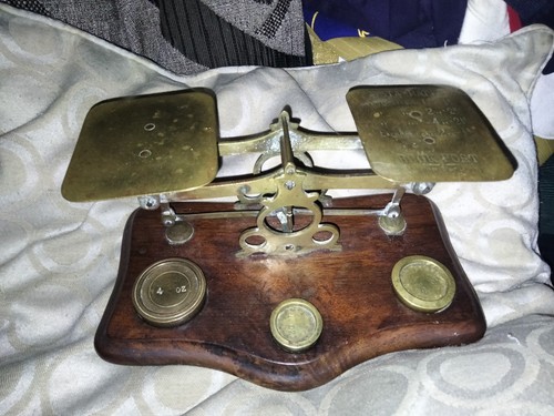 Antique postal scales brass - antique,