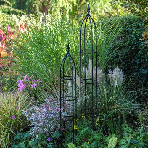Garden gear metal obelisk - garden,