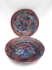 2 Salviati Smelze glass Plates