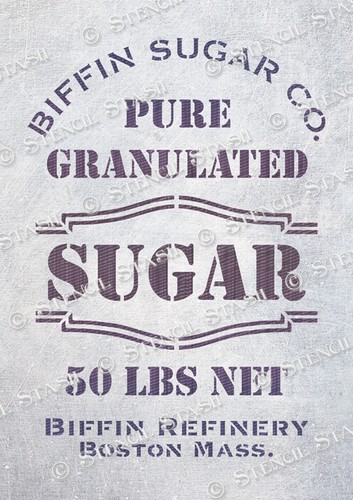 Grain sack sugar stencil - sugar,