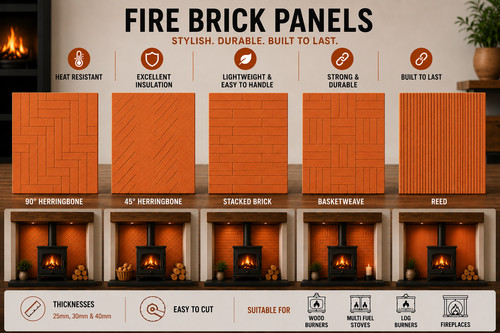 Vermiculite fire board - board, pattern
