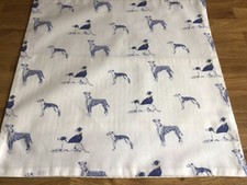 16” Cushion Cover Made W/ Emily Bond Long Dogs & Stripe Yellow Cotton Fabric New