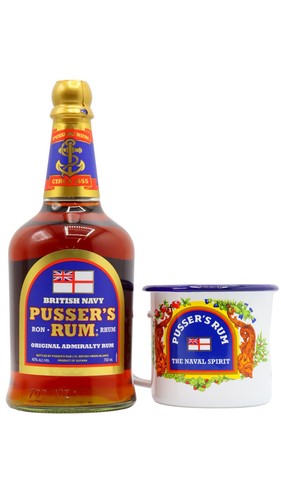 Pusser blue label rum - blue,
