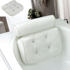Luxury Bath Spa Pillow White Relaxing Spongy Cushioned Head Neck Rest Bathroom