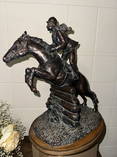 Jockey with horse jumping - jockey,