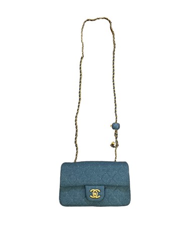 Chanel quilted denim flap bag - quilted,
