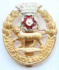 United Kingdom British York And Lancaster Regiment Cap Badge