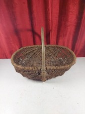 Vintage French Wicker Basket Trug
