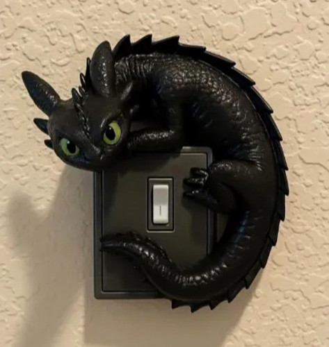 Black dragon decorative light - black,