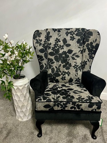 Wing back chair - back, solid