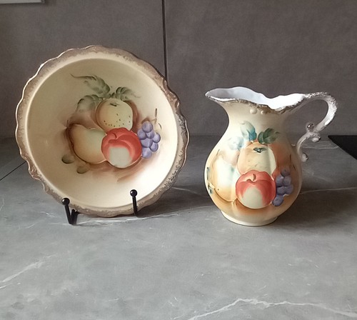 Hand painted porcelain - painted, pitcher