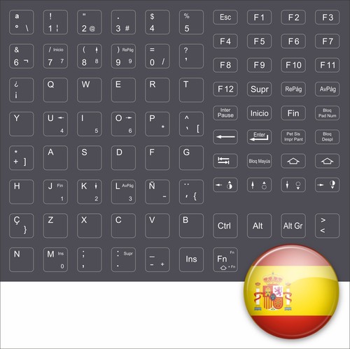 Keyboard stickers spanish - keyboard,