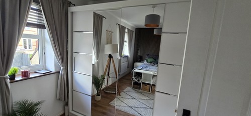 Large white wardrobe with - white,