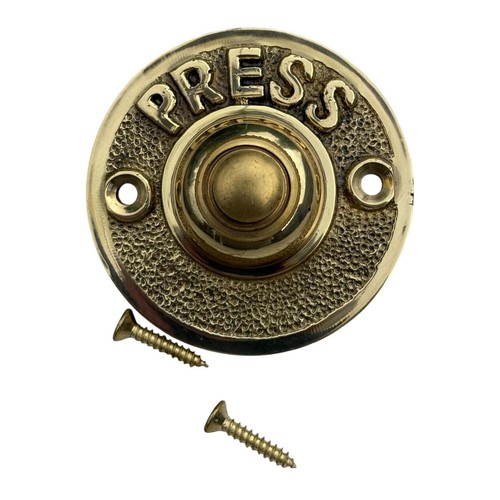 Solid brass door bell push - brass,