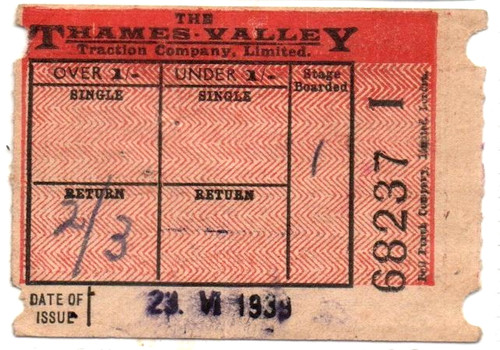 Bus ticket the thames valley - ticket,