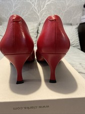 Lovely PLANET Vibrant Red Leather Court Heels Shoes.  Excellent Cond.   40EU 7UK