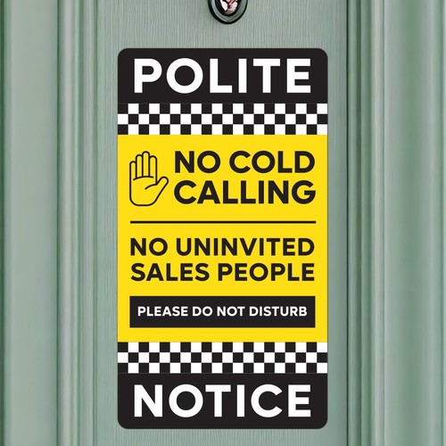 Cold callers sign no - cold,