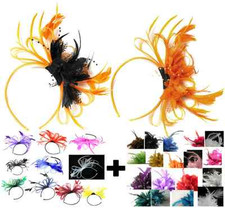 Bespoke Feather Hair Fascinator Headband Wedding and Royal Ascot Races Ladies
