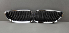 NEW BM BMW E90 M3 E92 E93 BUMPER GRILLE WITH CHROME FRAME PAIR 7157275 & 7157276