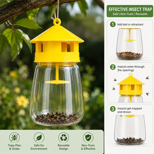 Reusable fruit fly trap - reusable, killer