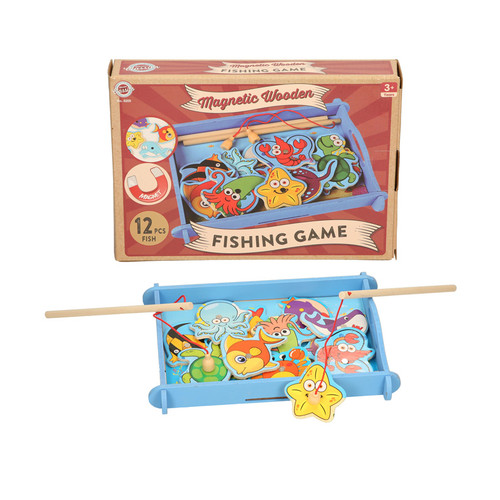 Wooden fishing game magnetic - fishing,