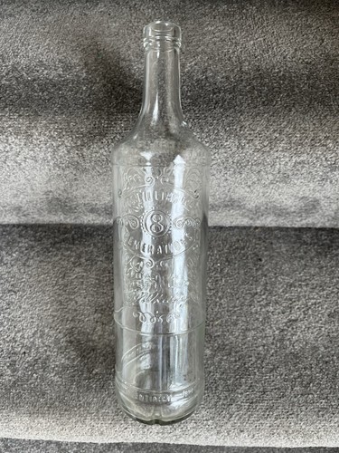 Large glass whiskey bottle - whiskey,