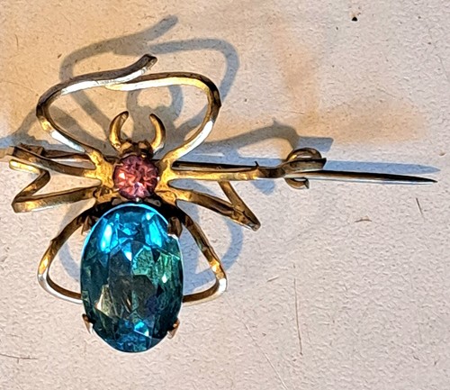 Antique spider brooch - spider,