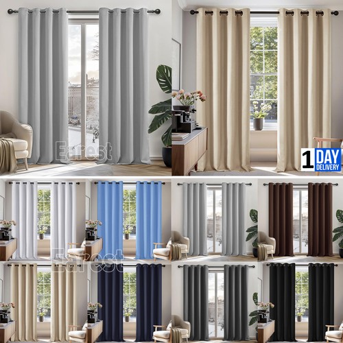 Pair blackout curtains - curtains, eyelet