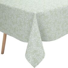 Willow Leaves Sage Green PVC Vinyl Wipe Clean Oilcloth Tablecloth
