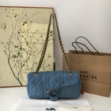 COACH CR704 Tabby Shoulder Bag 26 With Quilting Denim and Nappa Leather Women's