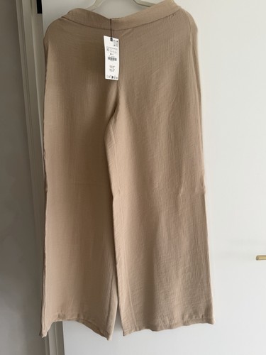 Zara beige textured palazzo - beige,