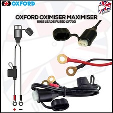 Oxford OF703 Motorcycle Bike Fused Battery Charger Lead For Oximiser & Maximiser