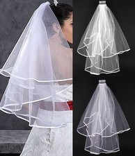 Wedding Bridal Veil Satin Edge