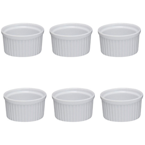 White ceramic ramekin dish - white,