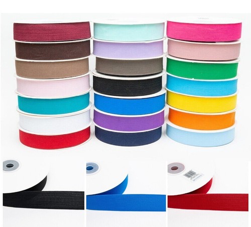 25mm flat elastic coloured - flat,