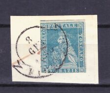 FRANCOBOLLI Antichi Stati Toscana 1851-52 Marzocco 2 cr.  su Frammento SAS5 &