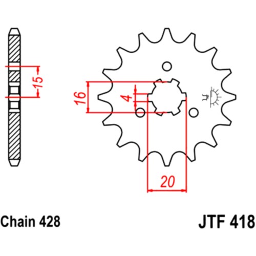 Motorcycle sprocket 14z - sprocket, 428