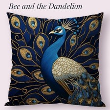 Gorgeous Peacock Plush Cushion Cover 45cm X 45cms