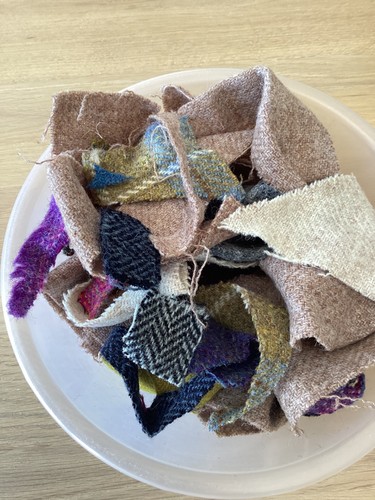 Harris tweed scraps - tweed,