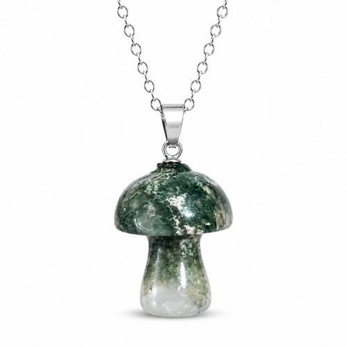 Moss agate mushroom crystal - moss,