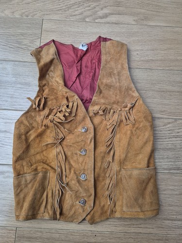 Vintage tan suede fringe - tan,