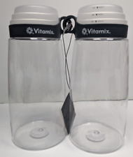 Set of 2 NEW Vitamix Tritan 10 Cup Shatterproof Dry Storage Canisters - Gray Top