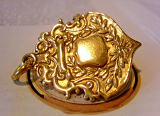 Victorian Pocket Watch Chain Fob 18ct Gold Plated 1890s Big Antique Shield Fob