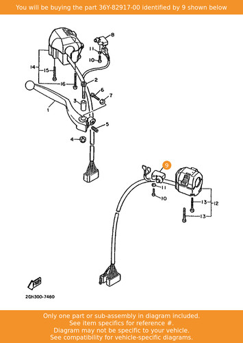 Yamaha stop switch - yamaha, assy