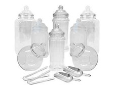 8 Large Plastic Sweet Jars for