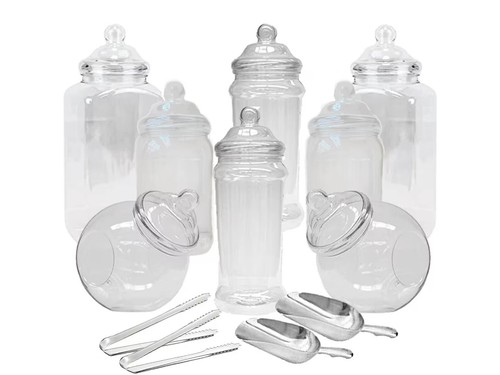 Large plastic sweet jars - 8,